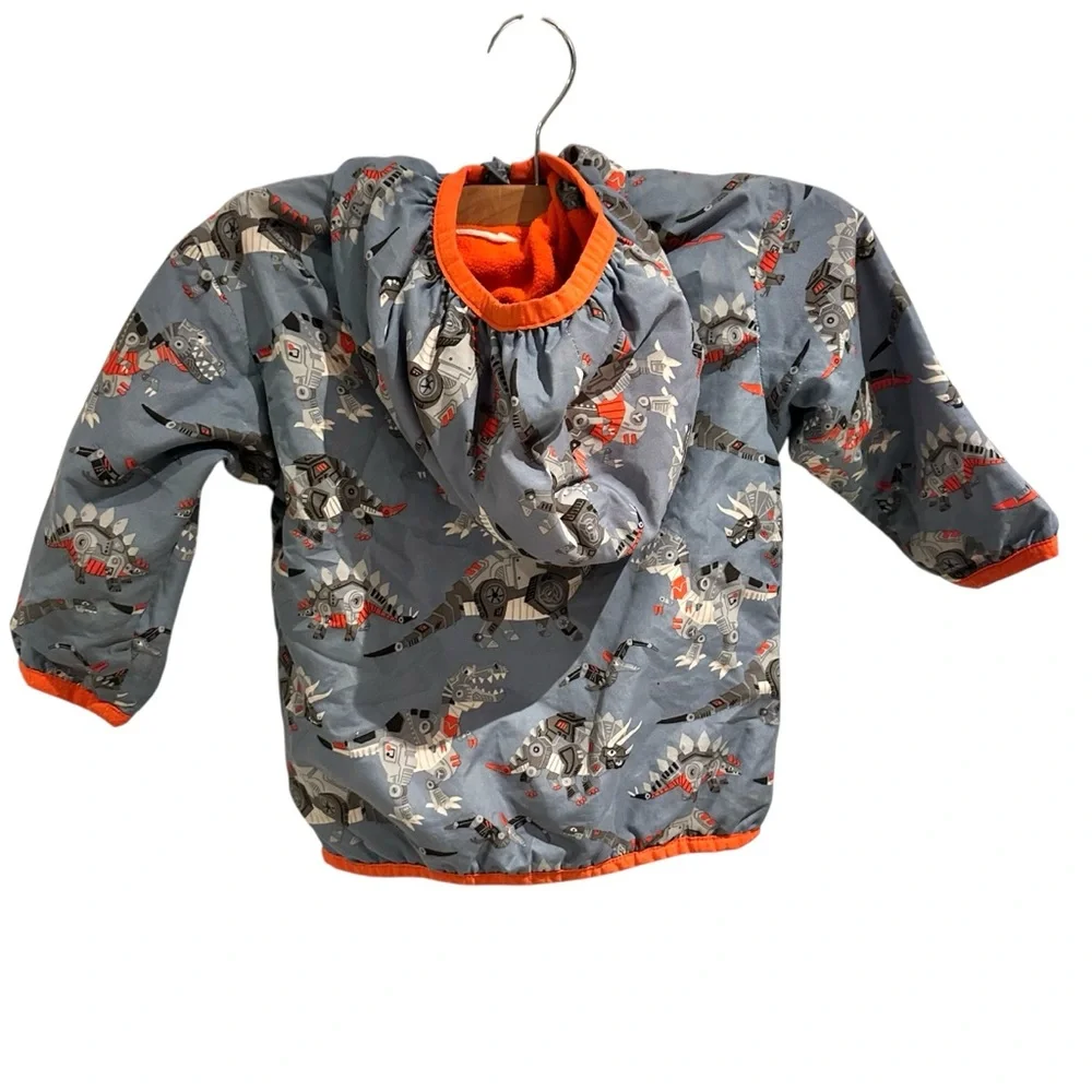 Hatley Boys' Dinosaur Zip-Up Rain Jacket fleece‎ Lined Size 2